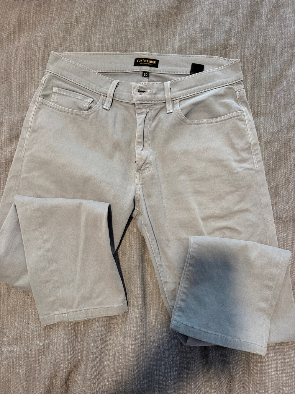 Flint and Tinder Slim Straight Men’s Jeans in Light Gray